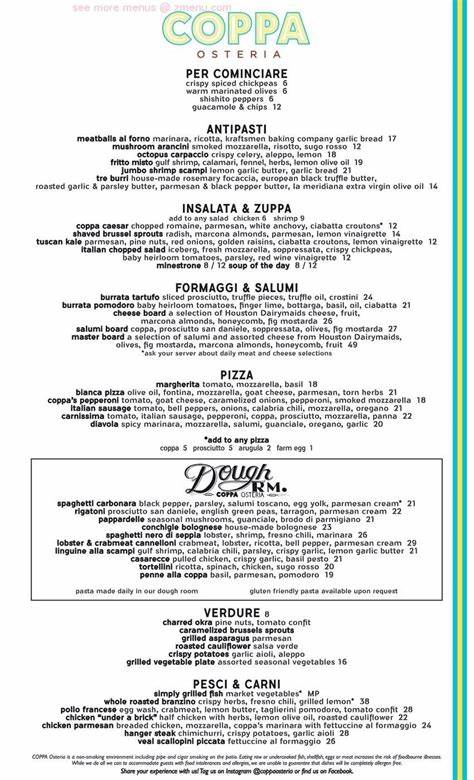 COPPA OSTERIA, Houston - Menu, Prices, Restaurant Reviews 