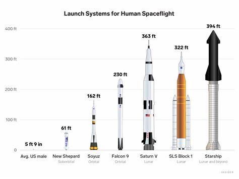 All Rocket launches in 2025 so far, chronologically and to scale