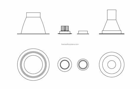 Recessed Ceiling Lights - Free CAD Drawings