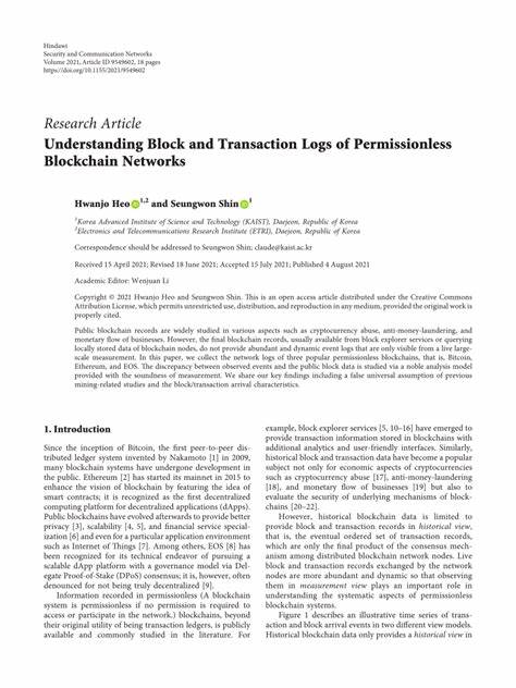 Understanding Block and Transaction Logs of Permissionless Blockchain Networks - Wiley Online Library