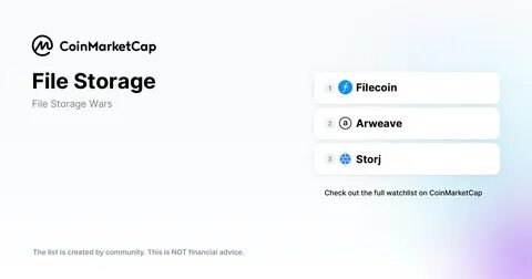 Top Decentralized File Storage and Sharing Services - CoinMarketCap
