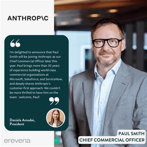 Paul Smith to Join Anthropic as Chief Commercial Officer