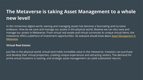 Asset Management in the Metaverse - Finance Magnates