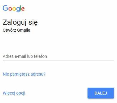 Logowanie się na konto Google przy użyciu Gmaila