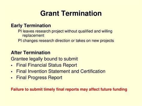 A project to track the termination of grants of scientific research agencies