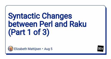 Perl Is Dead. Long Live Perl and Raku