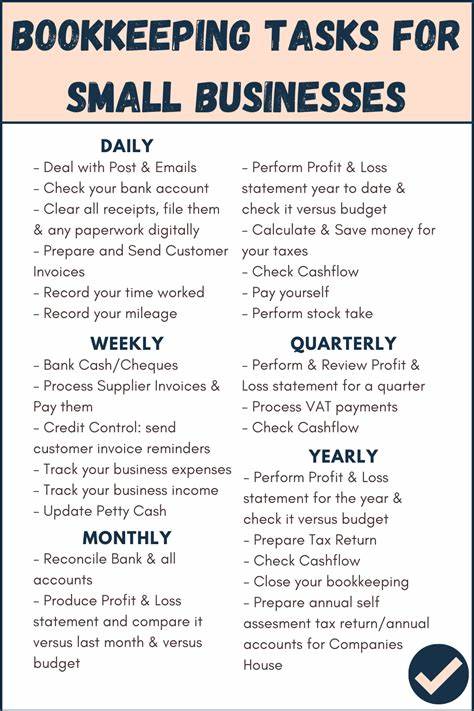 Startups: Bookeeping / Accounting Tasks