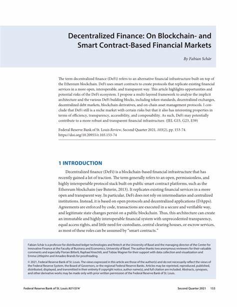 (PDF) Decentralized Finance: On Blockchain- and Smart Contract-based Financial Markets - ResearchGate