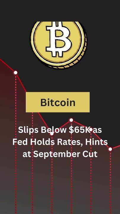 Bitcoin slips below $65K as Fed holds rates, hints at September cut