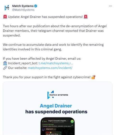 Angel Drainer reportedly shuts down after devs potentially identified - Cointelegraph