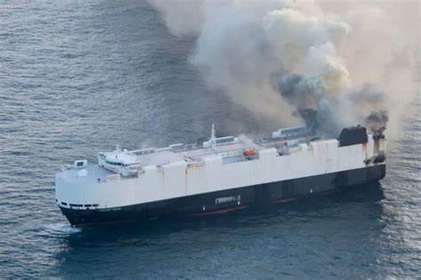 Vehicle fire sinks cargo ship bound for Mexico carrying EVs and hybrids