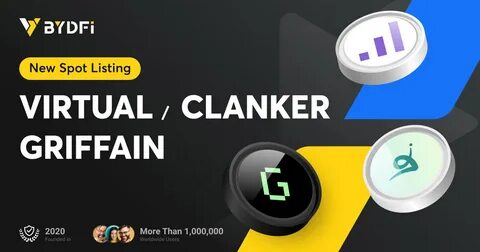 New Investment Opportunities in the Web3 and AI: BYDFi Launches VIRTUAL, CLANKER, and GRIFFAIN - CryptoSlate
