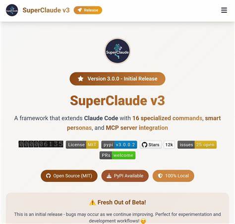 SuperClaude v3 – Advanced Development Framework for Claude Code