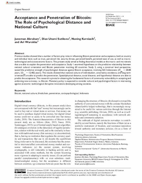 (PDF) Acceptance and Penetration of Bitcoin: The Role of Psychological Distance and National Culture - ResearchGate
