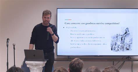 Video and transcript of talk on "Can goodness compete?