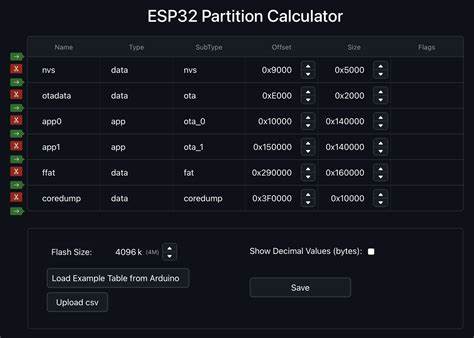 Show HN: ESP32 Partition Calculator