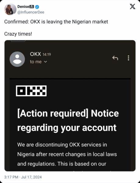 OKX's exit From Nigeria sparks criticism from crypto analysts - Cointelegraph