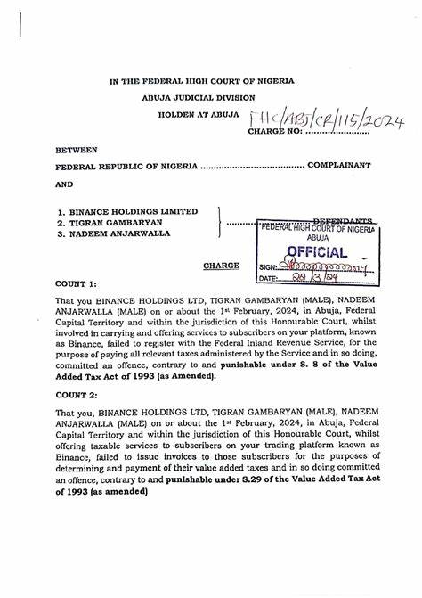 Binance tax evasion trial in Nigeria adjourned until April 30 on 'substituted service' argument - The Block