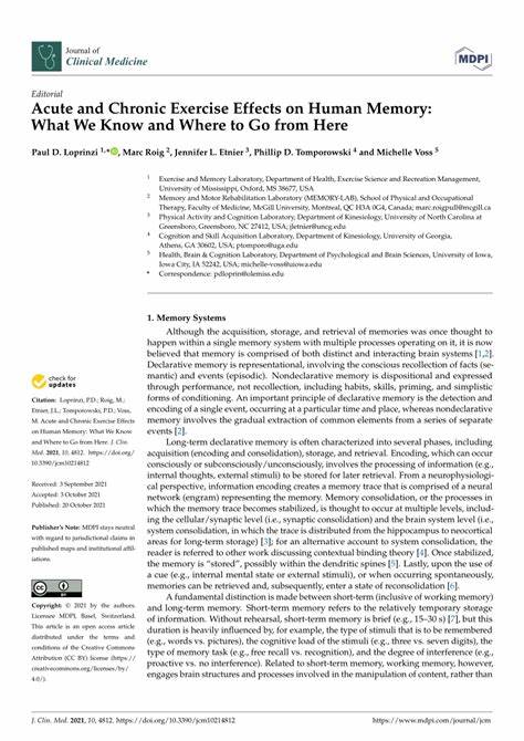 Effects of acute and chronic exercise on working memory in healthy adults