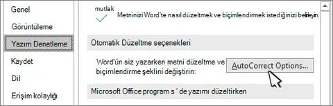 MS Word Otomatik Düzelt Özelliğini Kapatma - Microsoft Community