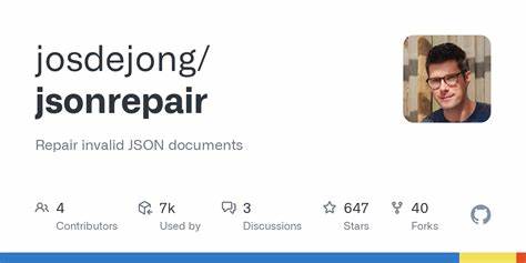Jsonrepair: Repair Invalid JSON Documents
