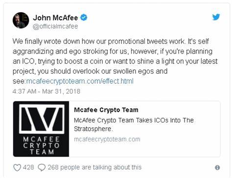 John McAfee Charges $105,000 Per Tweet For Promoting Cryptocurrency Projects - Cointelegraph