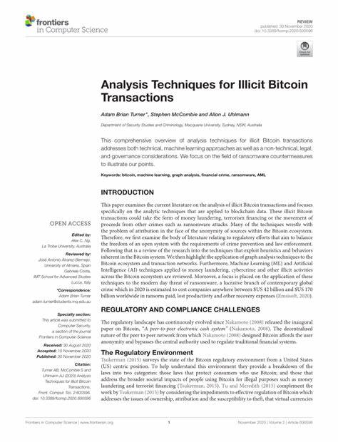 Analysis Techniques for Illicit Bitcoin Transactions - Frontiers