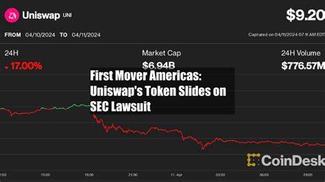 First Mover Americas: Uniswap's Token Slides on SEC Lawsuit - CoinDesk