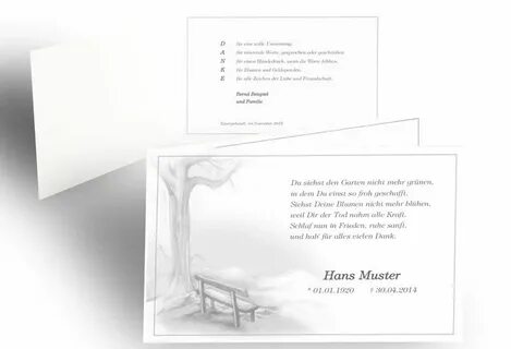 Trauerbrief, Trauerbogen, SE TB Bank mit Baum, Paket E2