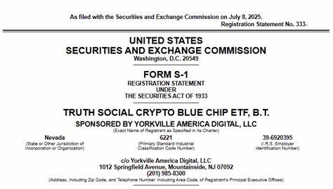  Truth Social files S-1 for ‘Crypto Blue Chip ETF,’ tracking top assets 