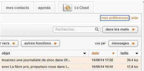 retrouver anciens messages dans messagerie orange