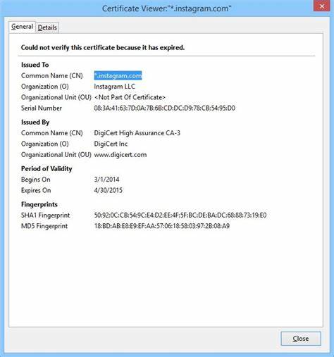 Instagram uses expiring certificates as single day TLS certificates