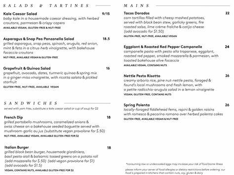Cafe Flora menu - Seattle WA 98112 - (877) 585-1085
