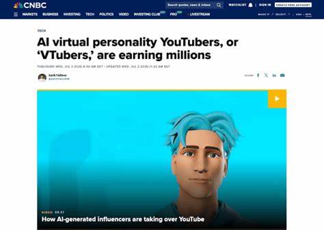 AI virtual personality YouTubers, or 'VTubers,' are earning millions