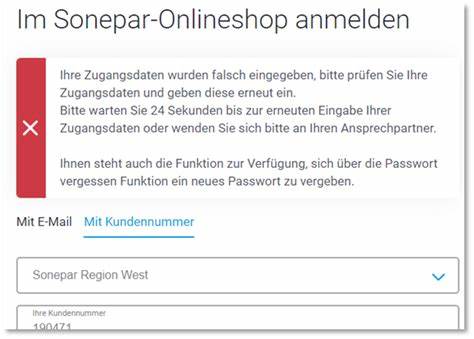 Login & Passwort – Sonepar-Onlineshop - FAQ / Hilfe