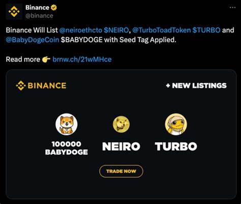 MemeCoins $Neiro, $Turbo, $BABYDOGE Fly on Binance Listing