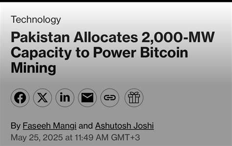 Pakistan allocates 2,000MW power for Bitcoin mining and AI centers - Cointelegraph