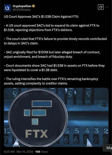 Court Approves 3AC’s $1.53B Claim Against FTX, Setting Up Major Creditor Battle