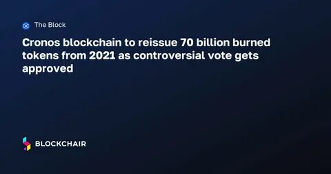 Cronos Blockchain Approves Reissuance Of 70 Billion CRO Tokens - TronWeekly
