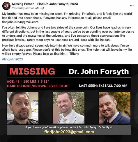 Missing Crypto Founder Dr. John Forsyth Found Dead in Lake - Business Insider