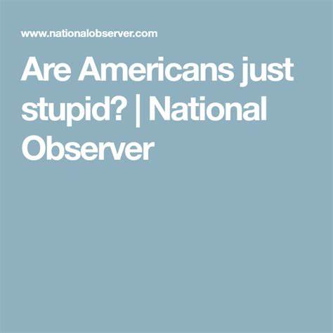 I am not a stupid American - Observer Online