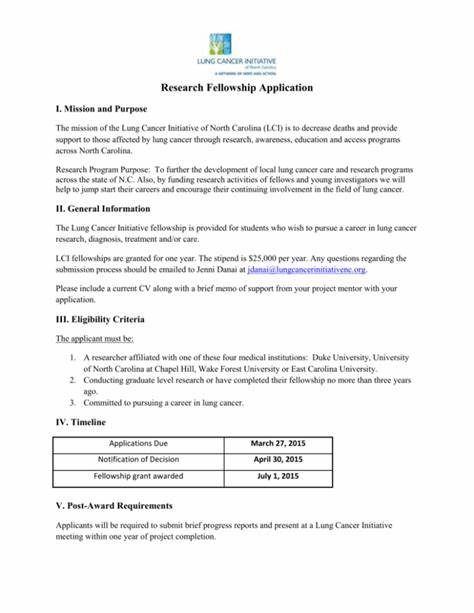 Research Fellowship Applications