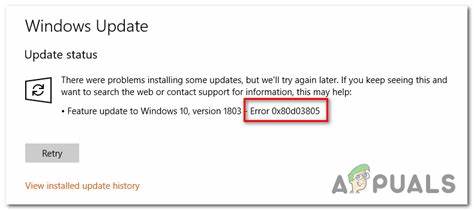 Error: 0x80D03805 and updates not working anymore