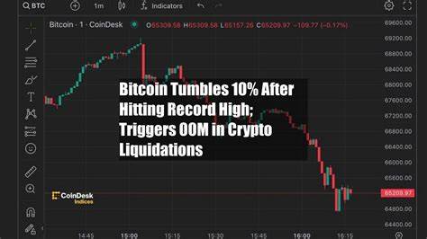 Bitcoin Tumbles 10% After Hitting Record High; Triggers $1B Crypto Liquidations - CoinDesk