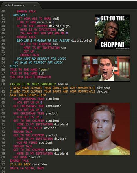 Arnold Schwarzenegger based programming language