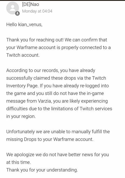 Claimed Twitch Drops Not Received? This Might Help : r/Warframe - Reddit