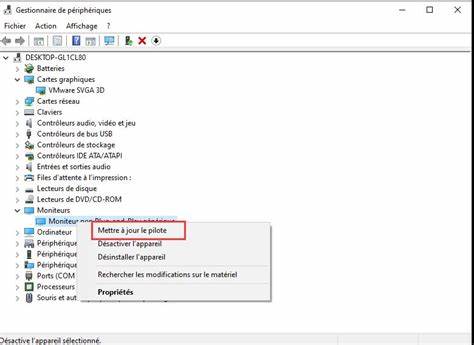 Mettre à jour les pilotes via Gestionnaire de périphériques dans Windows