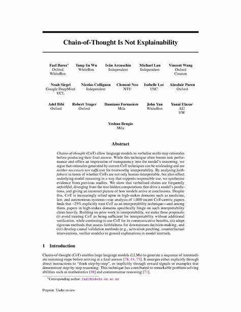 Chain-of-Thought Is Not Explainability [pdf]