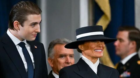 At Inauguration, Melania and Barron Trump Greet a Limelight They Once Avoided - The New York Times
