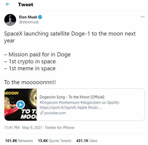 'Super bullish for Dogecoin' SpaceX fans react to Elon Musk launching DOGE to the Moon - Express